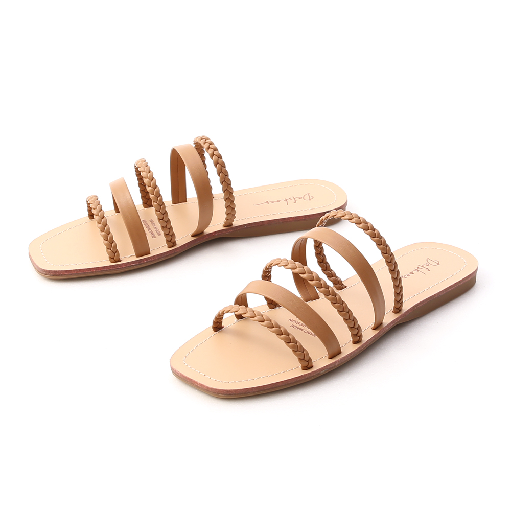 brown strappy flats