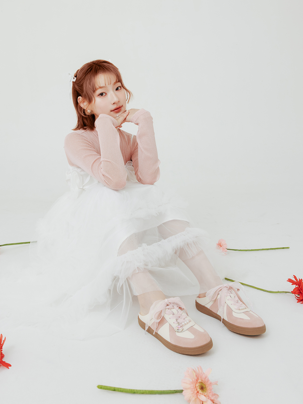 【Disney】妙妙貓真皮德訓穆勒鞋 草莓粉