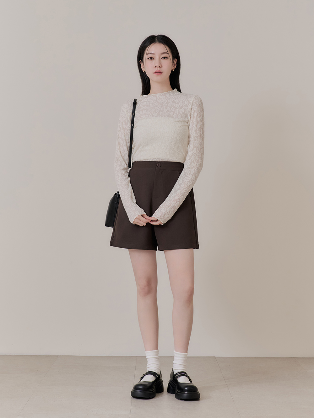 甜蜜愛心釦雙帶輕量瑪莉珍鞋 黑