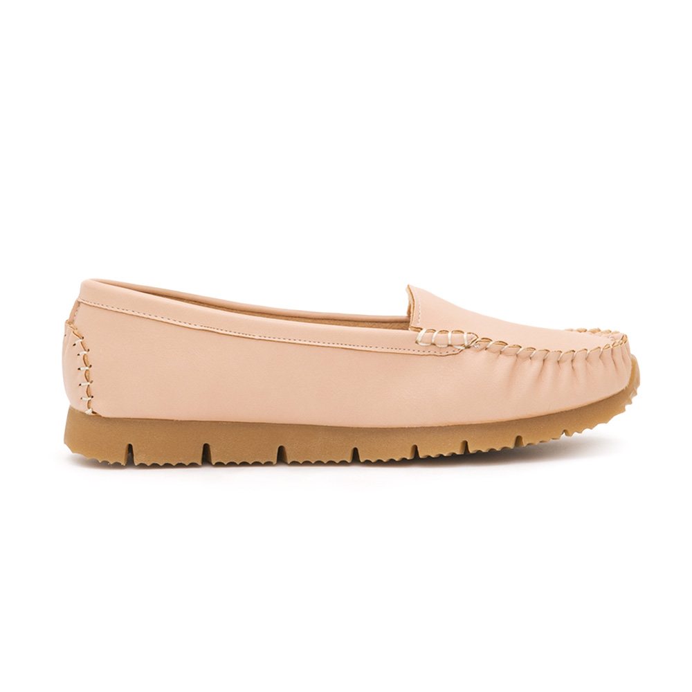 MIT Plain Platform Moccasins Pink