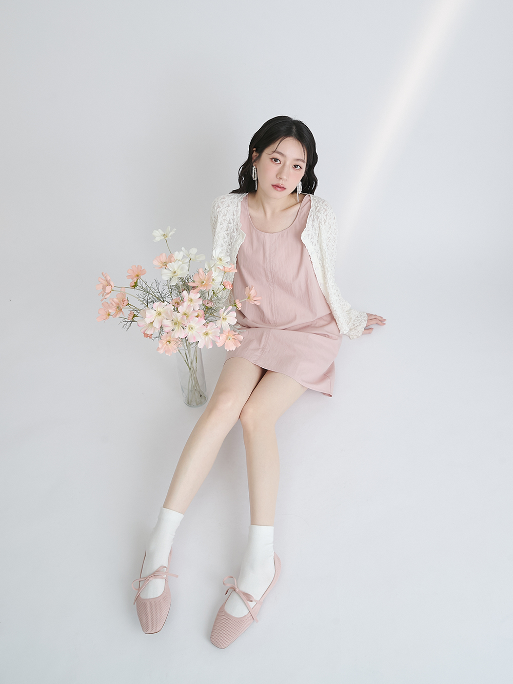 【3D零感雲織鞋】綁帶方頭瑪莉珍鞋 裸膚粉