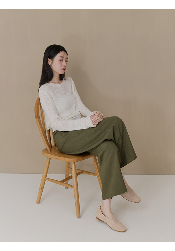 【3D零感雲織鞋】素面方頭樂福鞋 密茶杏