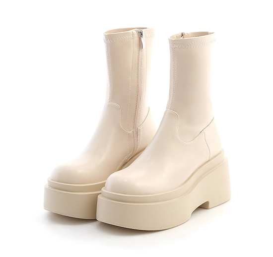 Chunky Platform Slimming Boots Vanilla