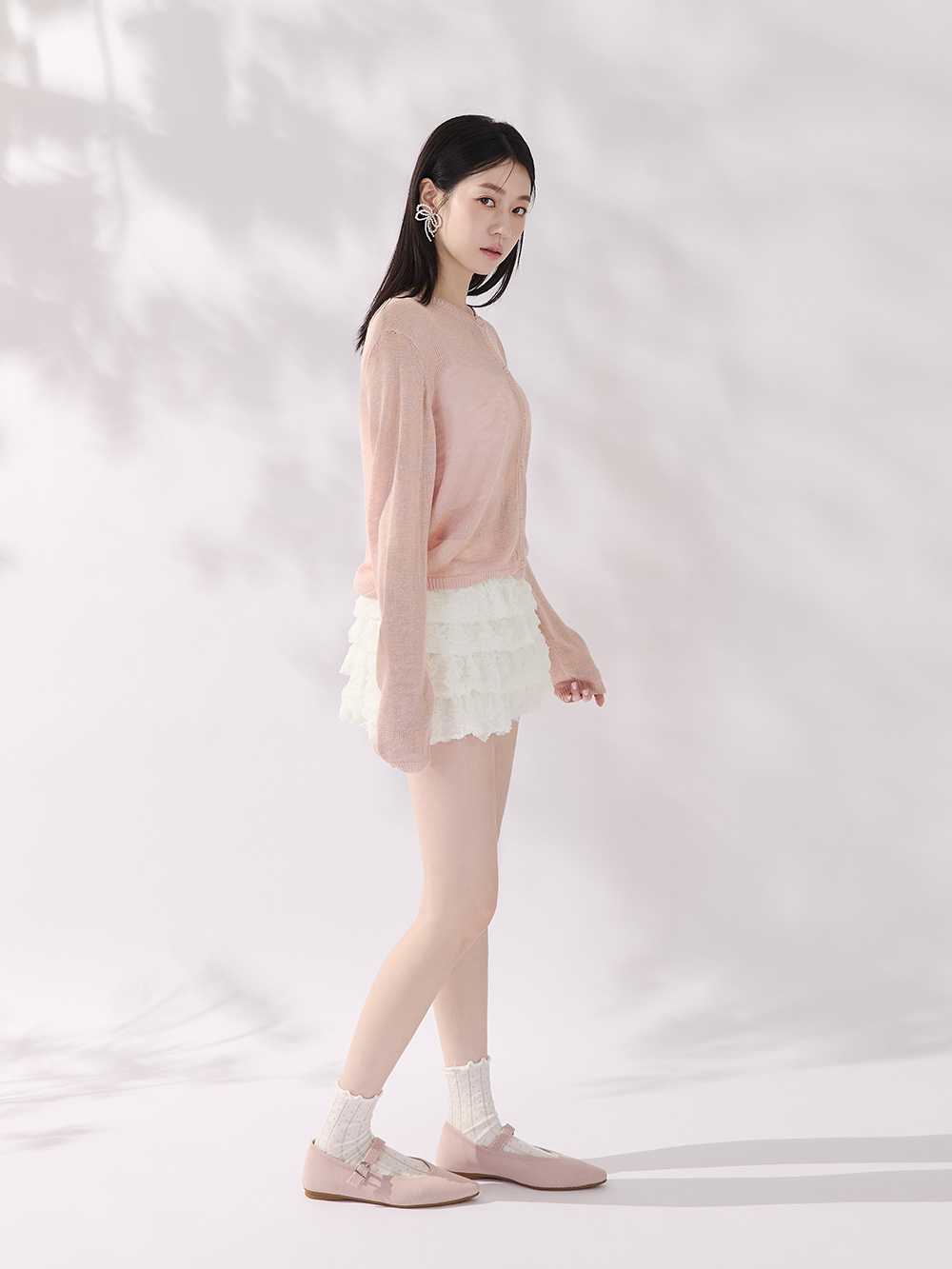 【3D零感雲織鞋】尖頭瑪莉珍鞋 裸膚粉