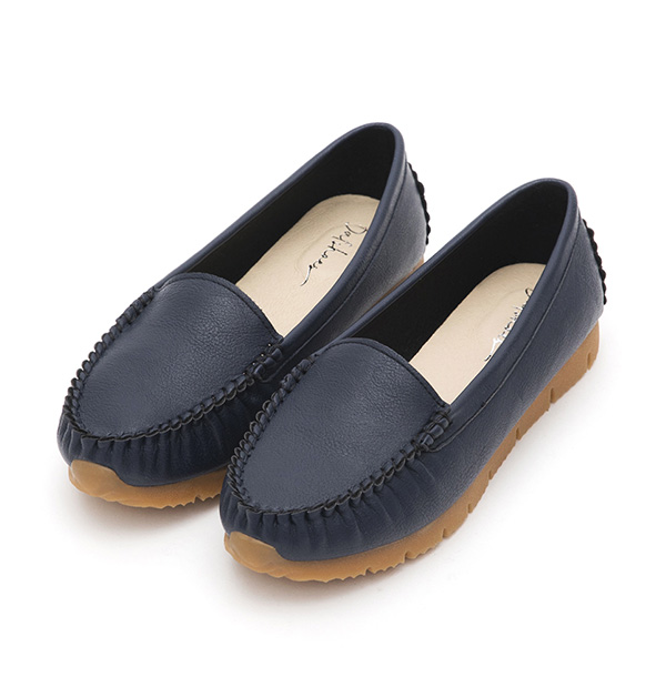 MIT Plain Platform Moccasins Blue