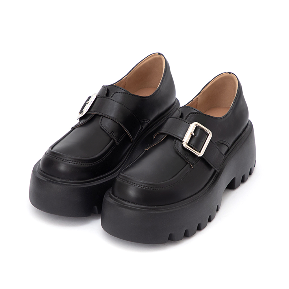 海拔進化超輕感厚底樂福鞋 黑色