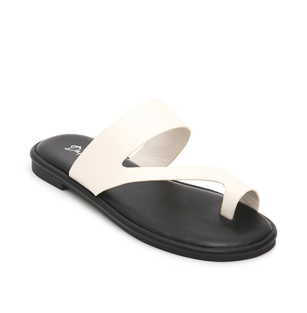 Diagonal Strap Soft Toe Loop Sandals 米