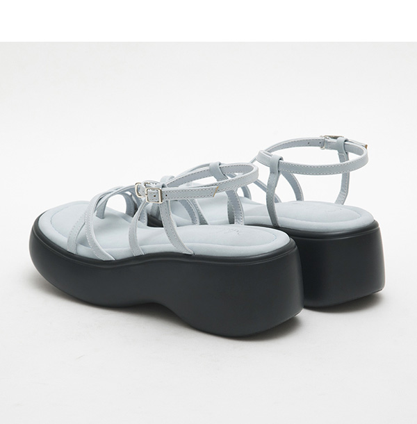 Strappy Lightweight Platform Sandals Serenity Blue