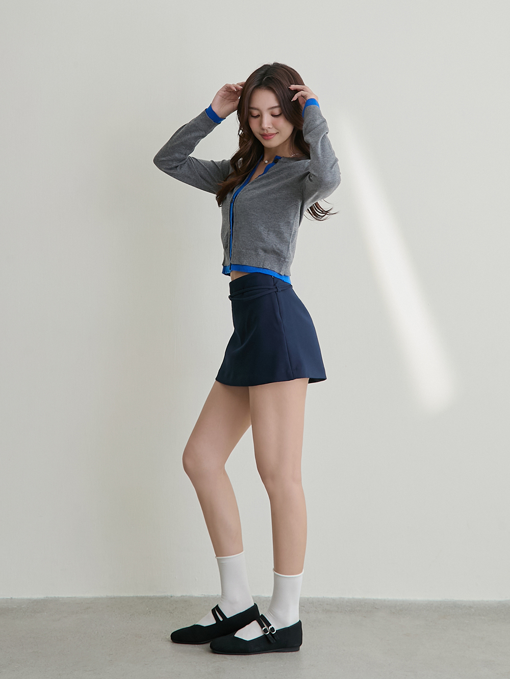 【3D零感雲織鞋】雙帶方頭瑪莉珍鞋 午夜黑