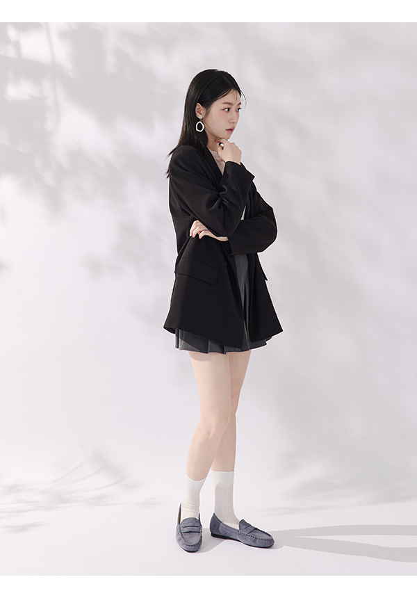 秋冬輕著4D氣墊豆豆底樂福鞋 迷霧藍