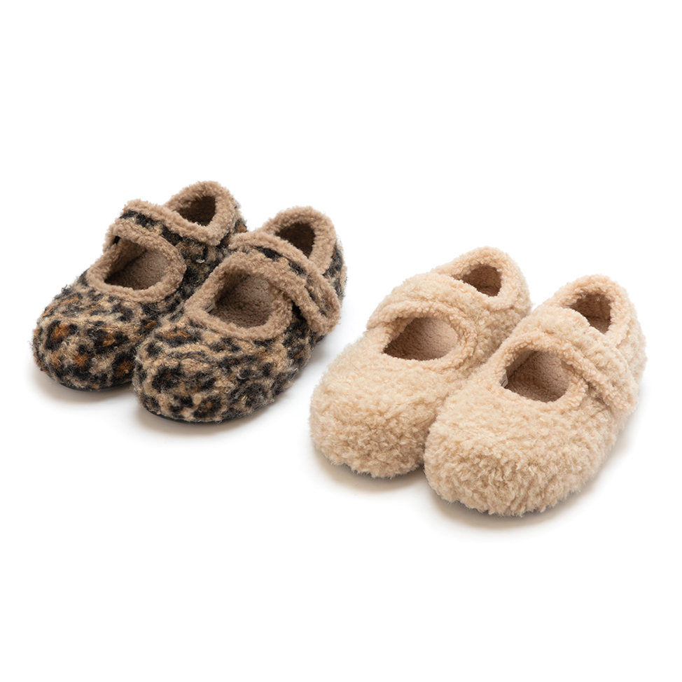 可愛萌系內增高毛毛瑪莉珍鞋 豹紋