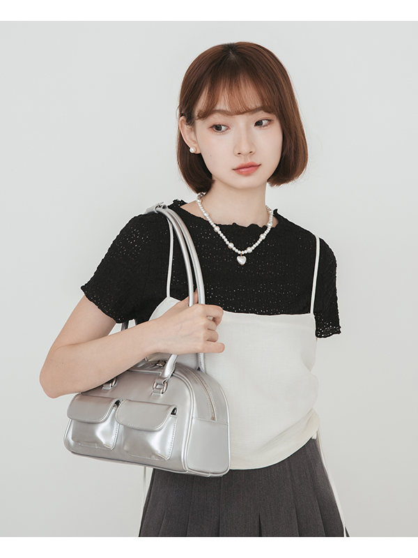 Double Pocket Bowling Bag Silver