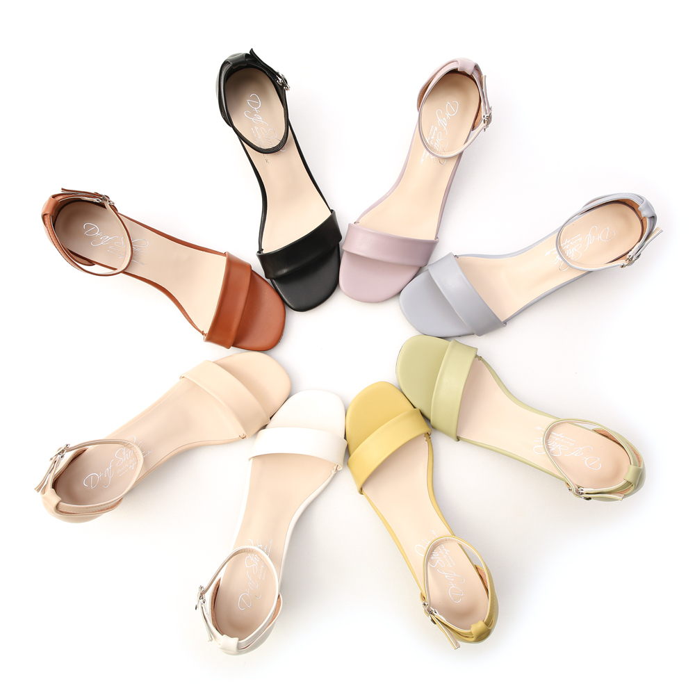 heeled square toe ankle strap sandals