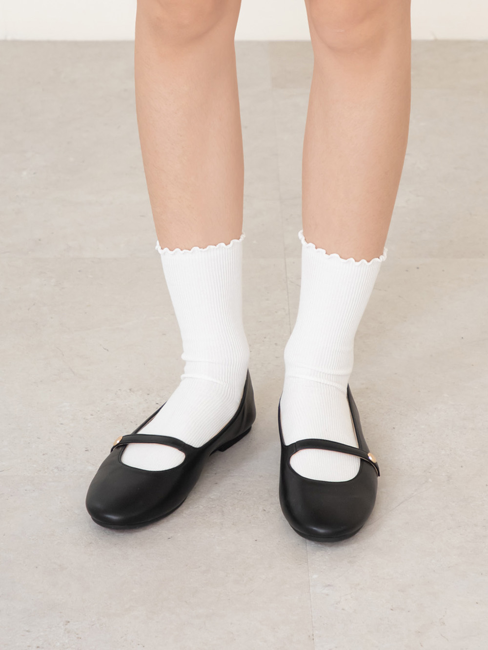 圓頭學院平底瑪莉珍娃娃鞋 黑色