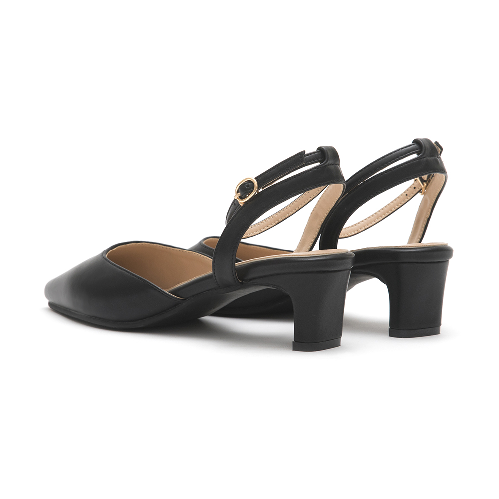 Elegant Pointed-Toe Flat Mary Jane Shoes Black