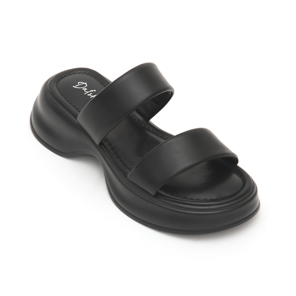 Airy Comfy Double-Strap Lightweight Sandals Black