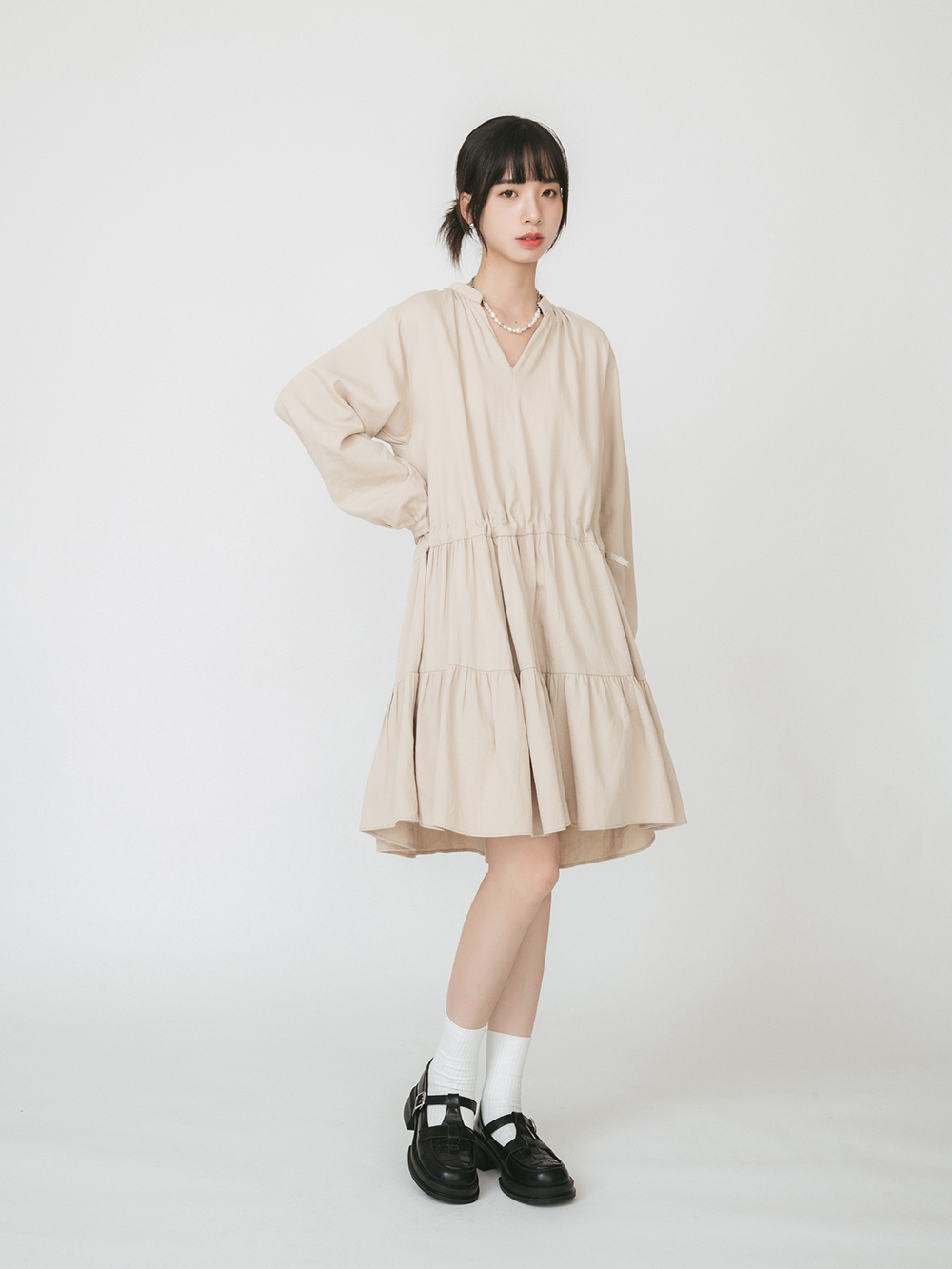 日系女孩．格子編織T字低跟瑪莉珍鞋 時尚黑