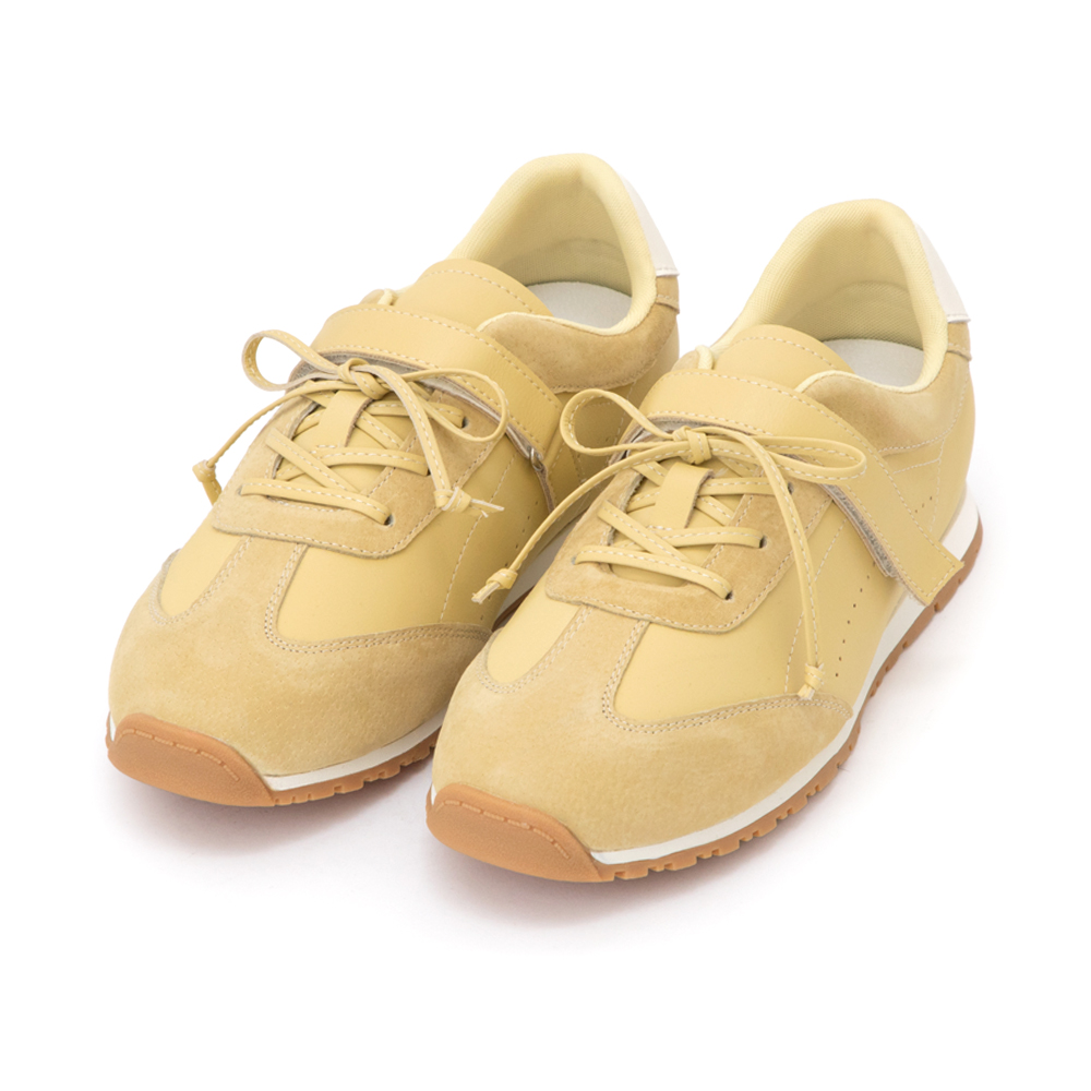 粉彩系列OK繃貼真皮休閒鞋 黃色