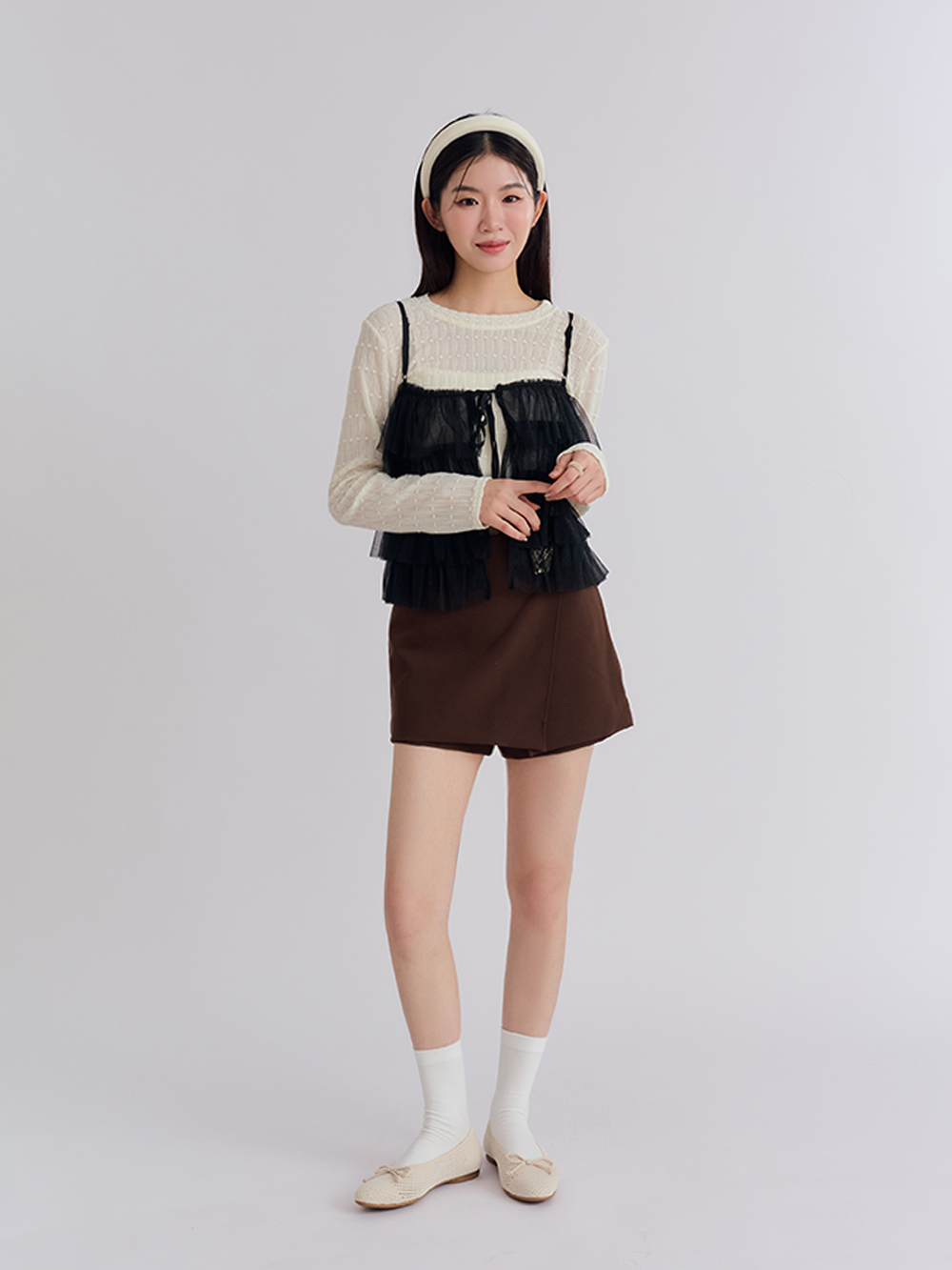 【3D零感雲織鞋】蝴蝶結圓頭芭蕾娃娃鞋 香草米