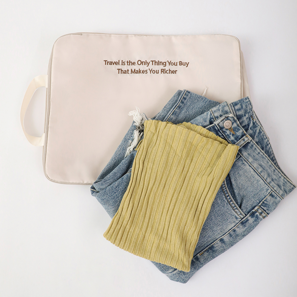 品牌衣物收納袋 百搭米