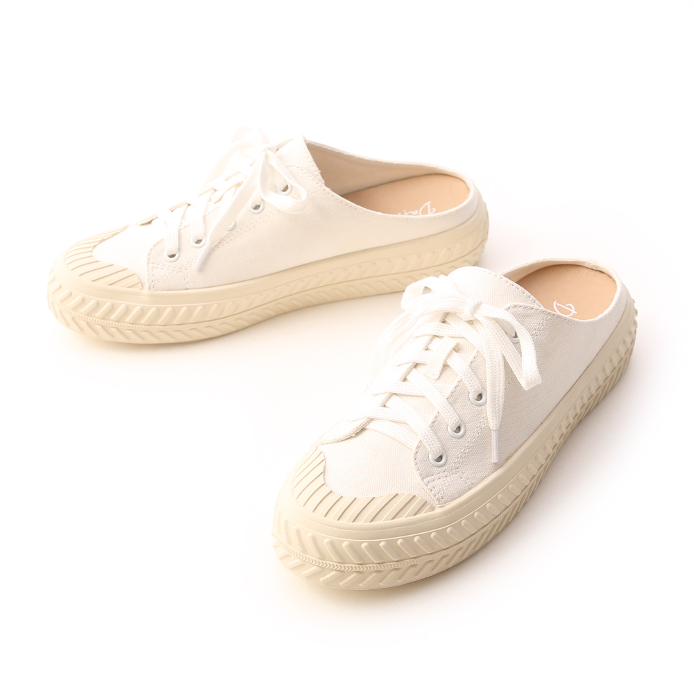 Canvas Mules Sneakers White