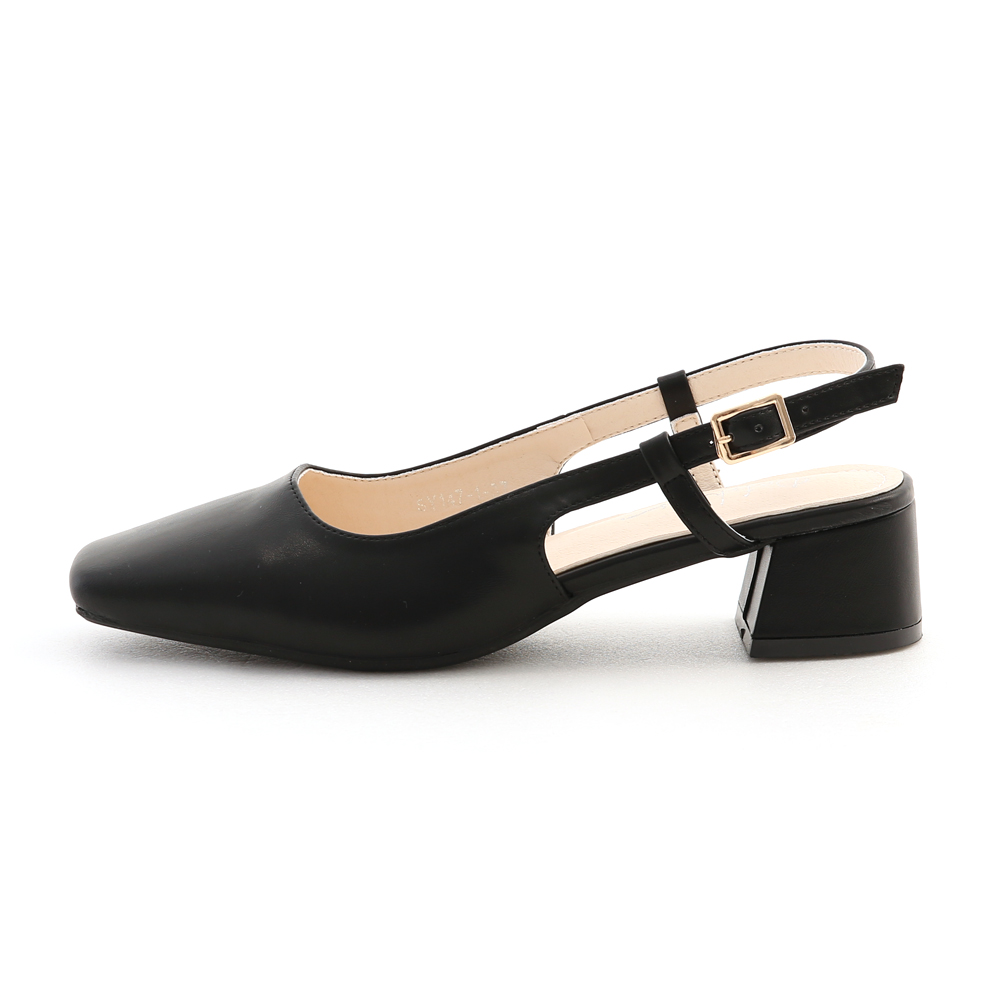 Mid-Heel Slingback Pumps Black