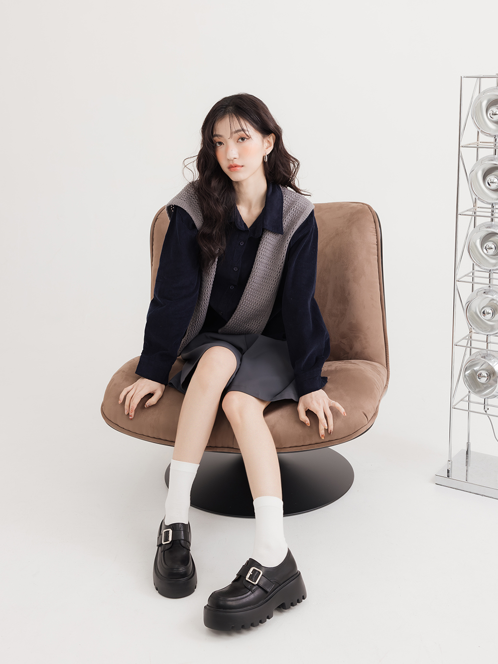 海拔進化超輕感厚底樂福鞋 黑色