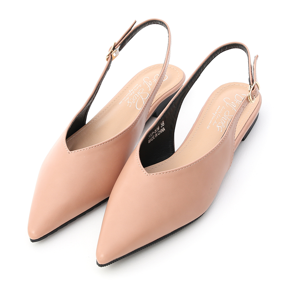 pointed toe flat slingbacks