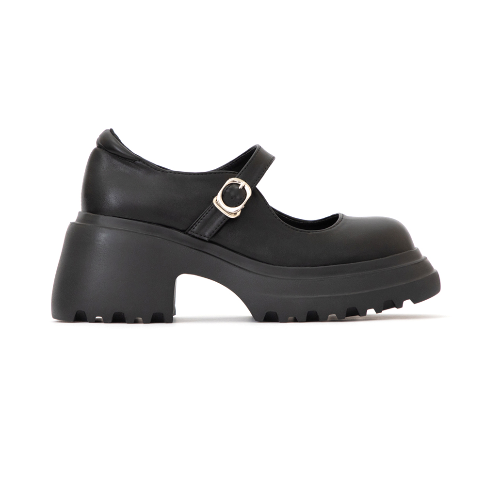 氧氣美女增高加厚底瑪莉珍鞋 黑色