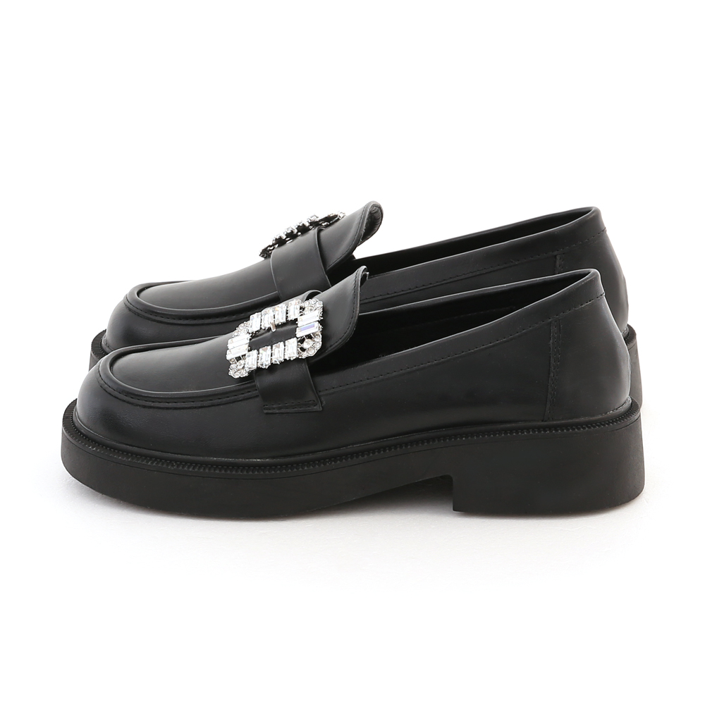 Crystal Embellished Chunky-Sole Loafers Black