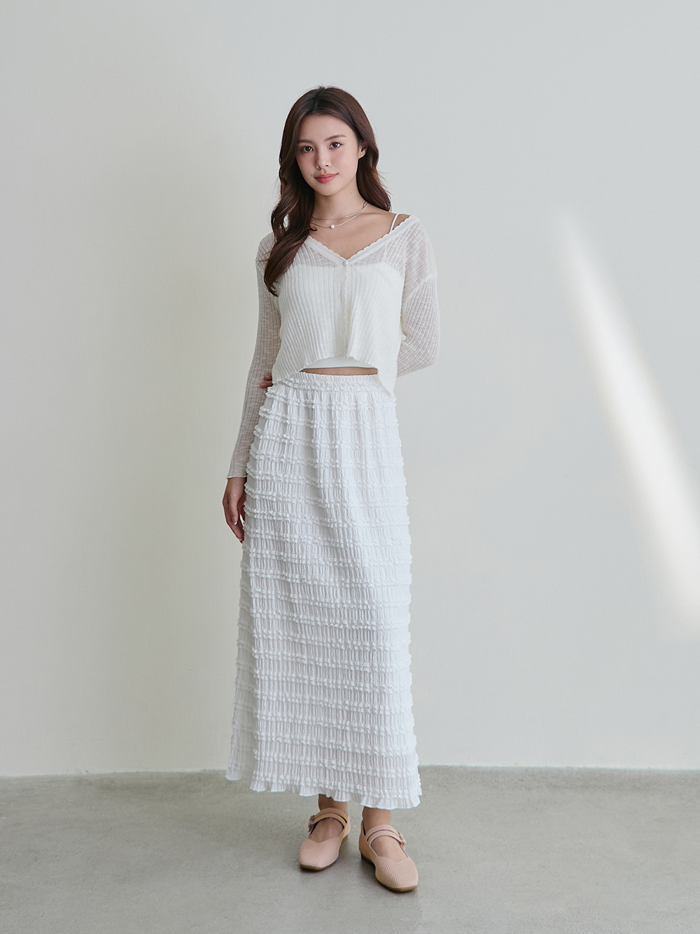 【3D零感雲織鞋】雙帶方頭瑪莉珍鞋 裸膚粉