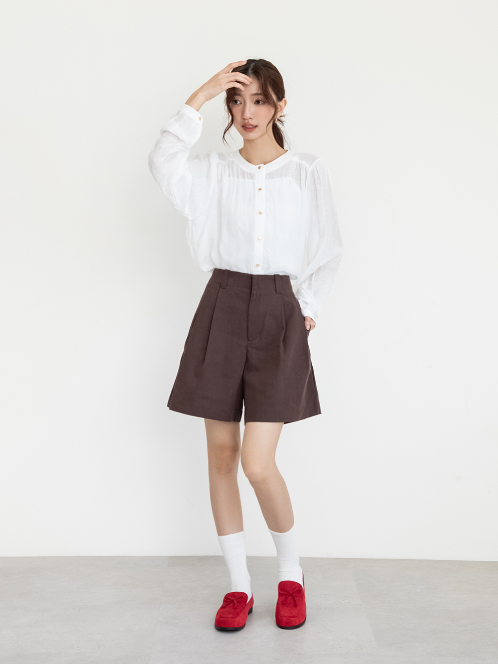 恆久經典4D氣墊蝴蝶結樂福鞋 紅色