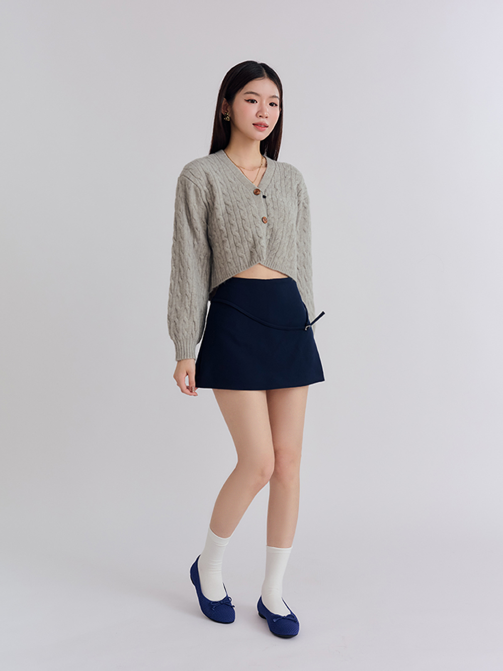 【3D零感雲織鞋】蝴蝶結圓頭芭蕾娃娃鞋 皇家藍