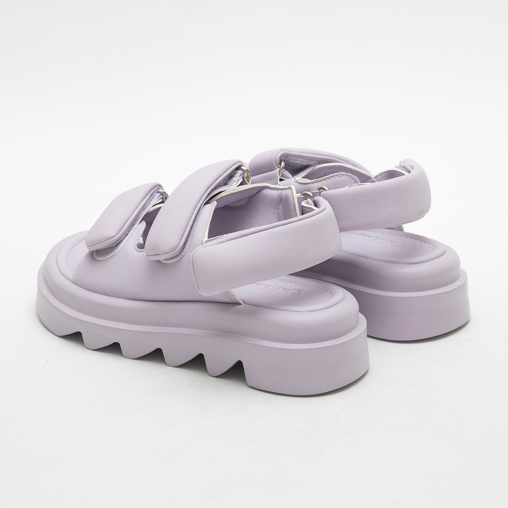Wide Band Velcro Sponge Soft Sandals 淺紫