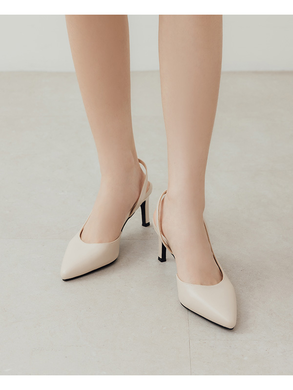 Elegant Pointed-Toe Slingback Heels Vanilla