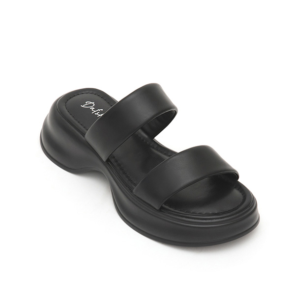 Airy Comfy Double-Strap Lightweight Sandals Black