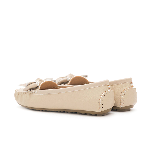 MIT Bow Moccasin Loafers Cream