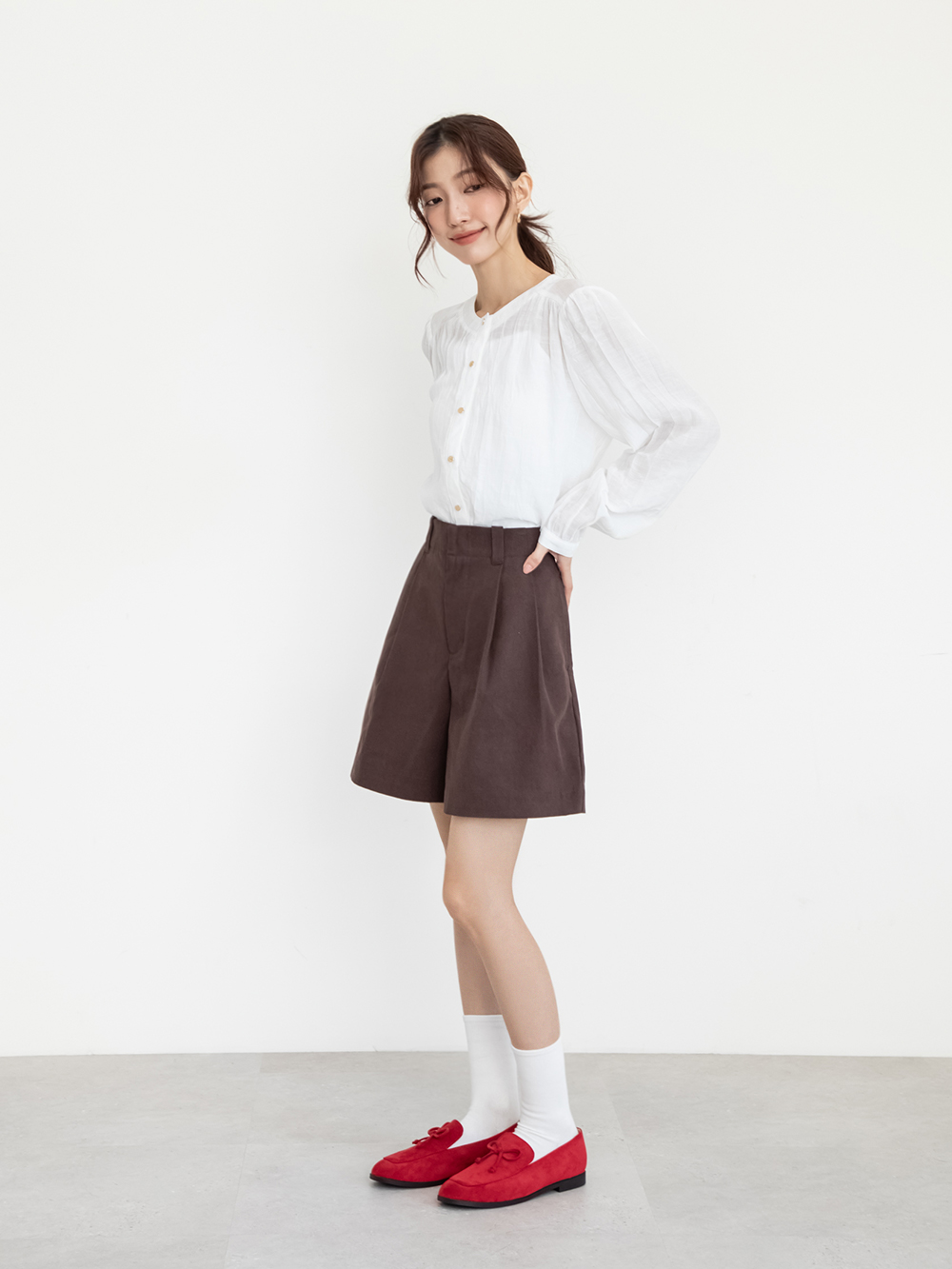 恆久經典4D氣墊蝴蝶結樂福鞋 紅色