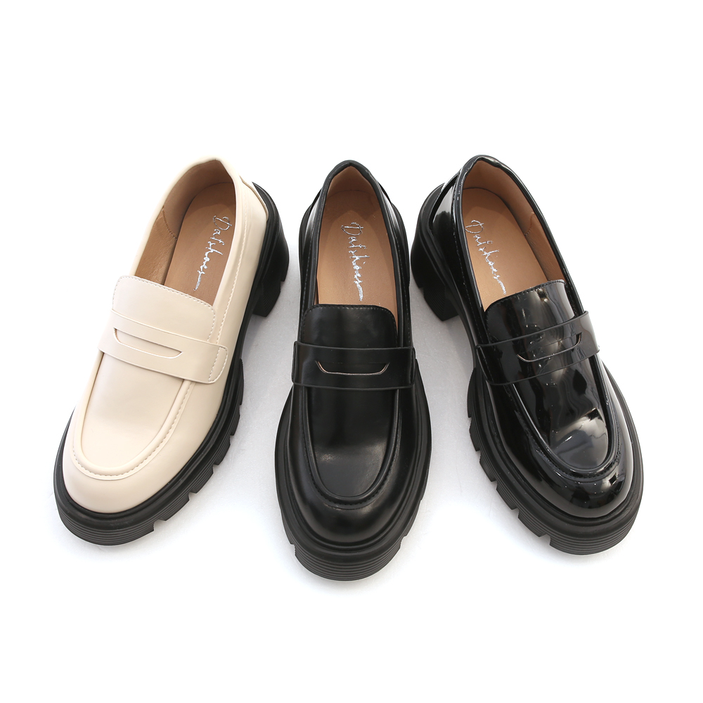 Lightweight Thicksole Loafers Black
