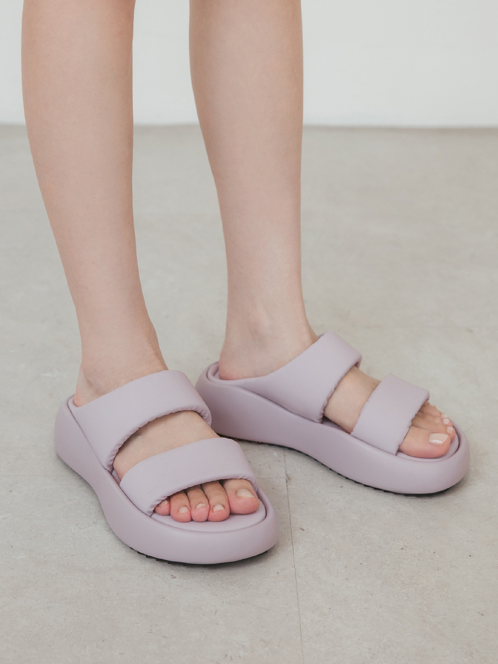 夏日樂活．輕量波浪底啵啵Q軟拖鞋 香芋紫