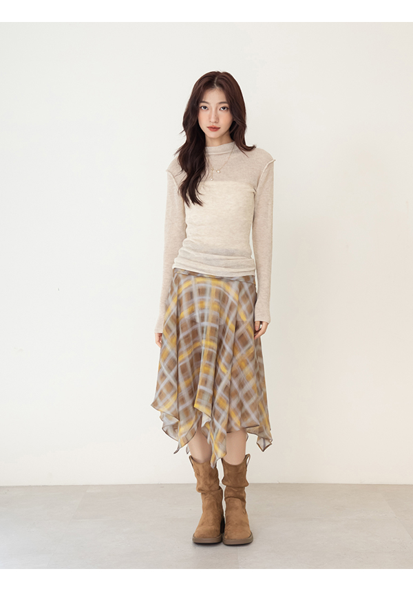 嬉皮小V口抓皺西部堆堆靴 棕色