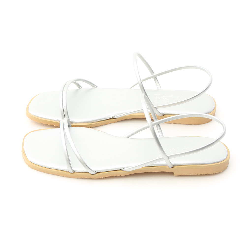 square toe strappy sandals flat