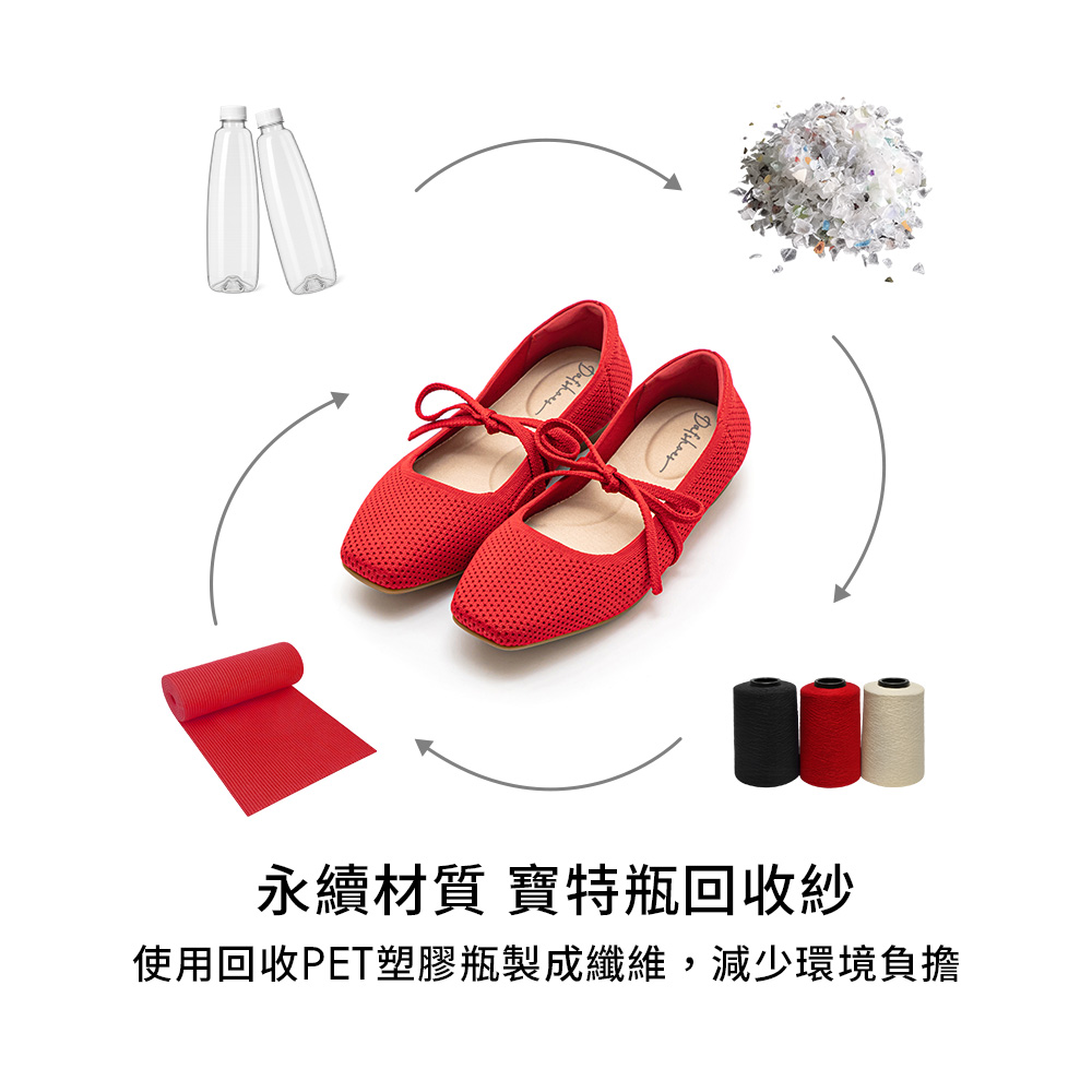【3D零感雲織鞋】綁帶方頭瑪莉珍鞋 裸膚粉