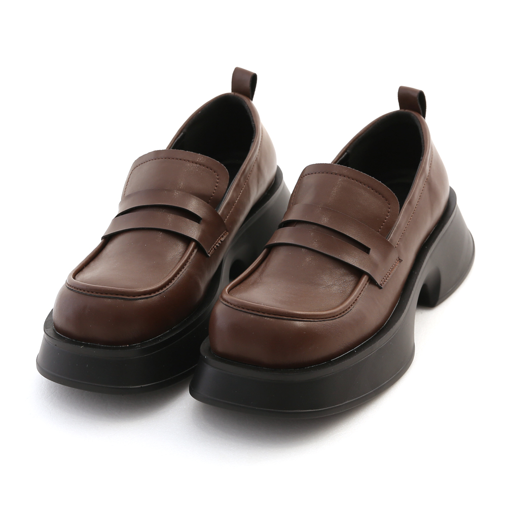 Classic Lightweight Thick-Soled Loafers Dark Brown