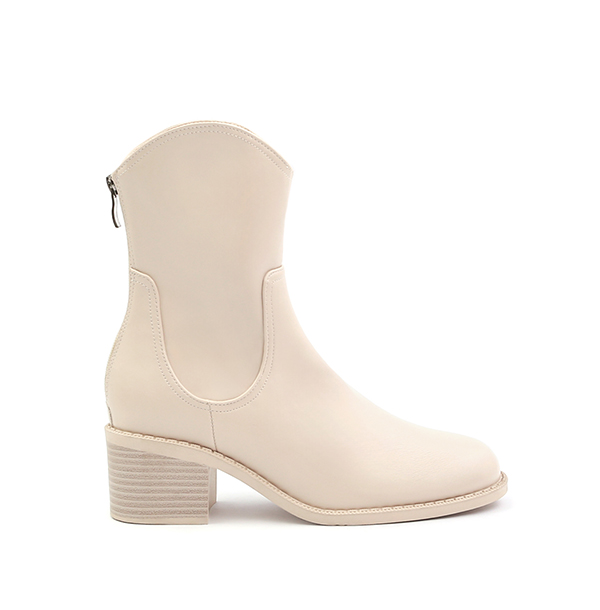 V-Cut Memory Foam Slim Boots French Vanilla White