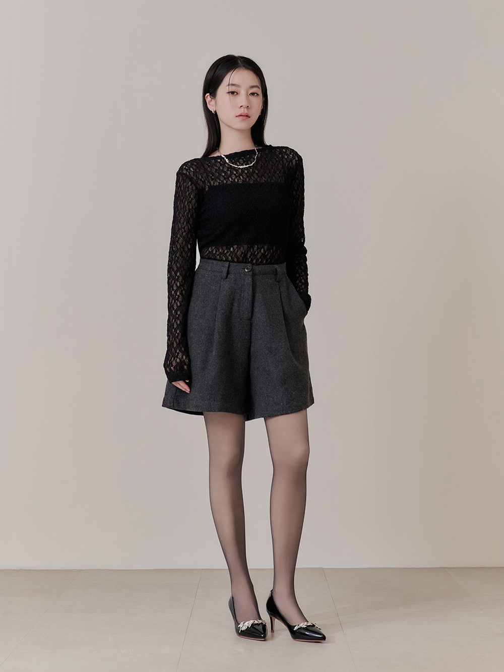 4D光腿神器黑透膚雙層絲襪 無絨黑