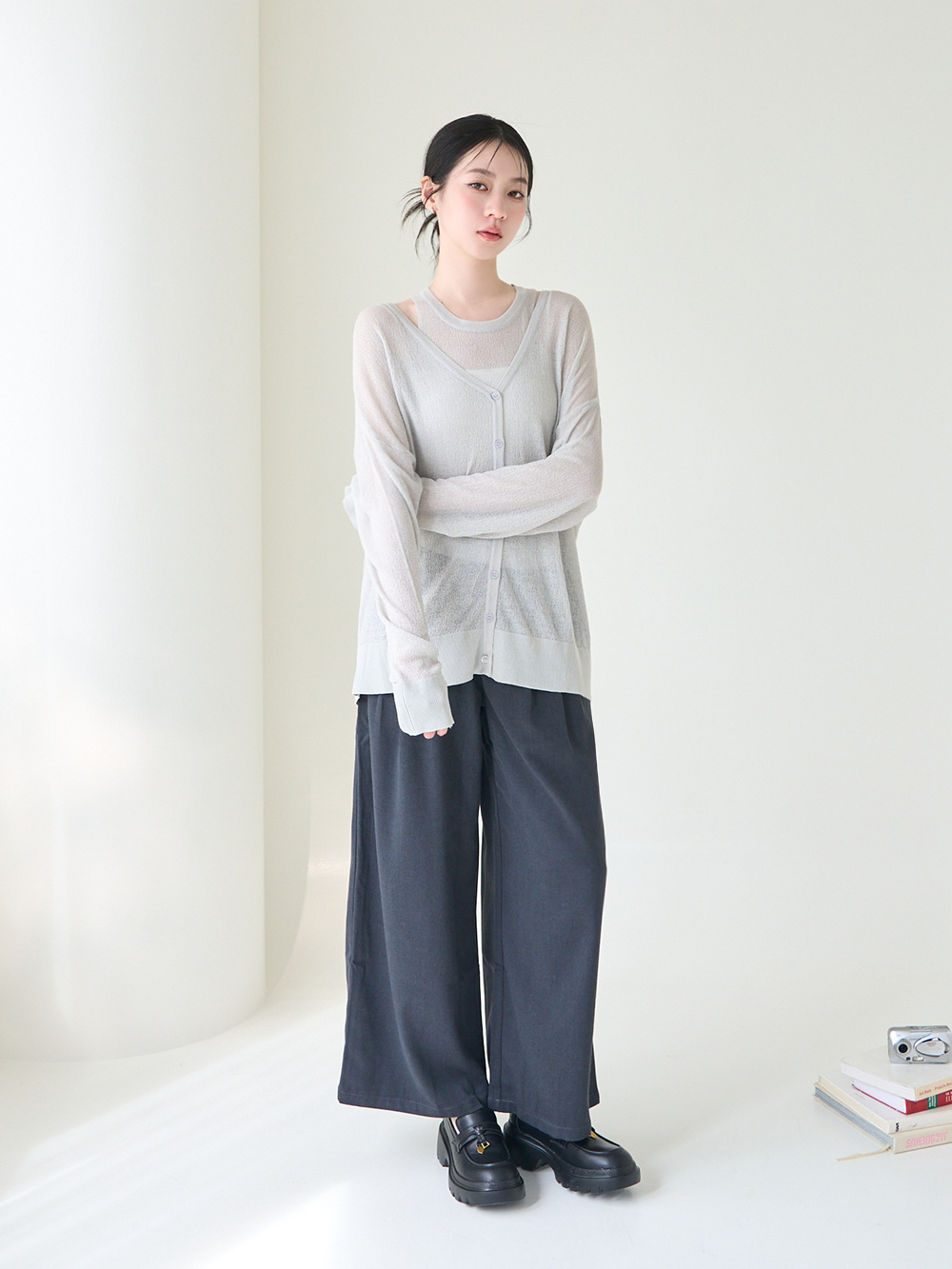 文創美感按摩鞋墊厚底樂福鞋 黑色