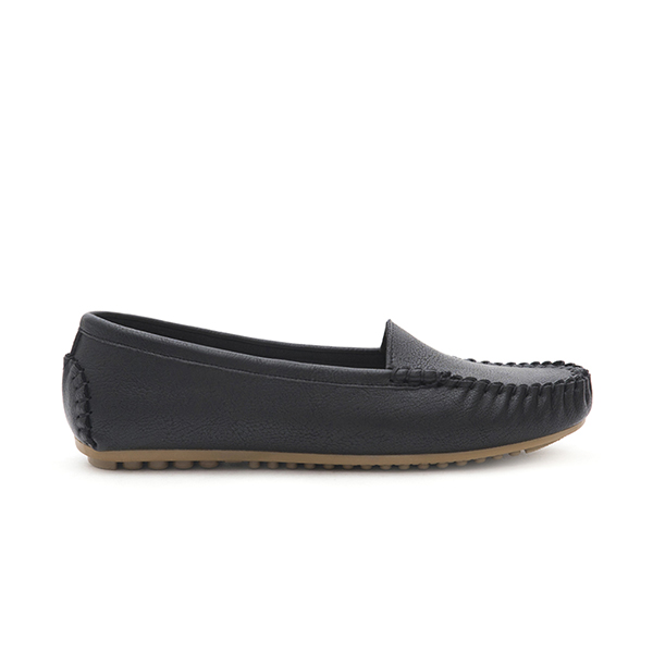 MIT Solid Moccasin Loafers Black