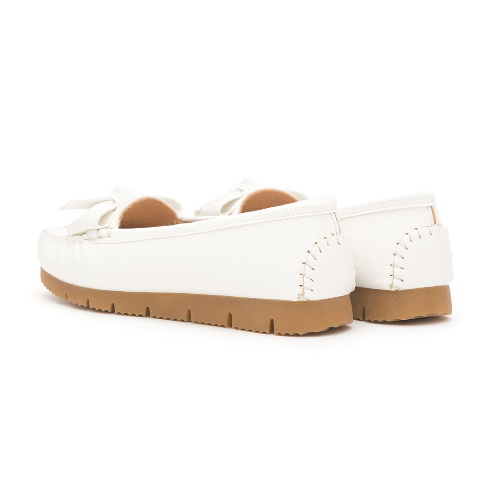 MIT Bow Platform Moccasins White