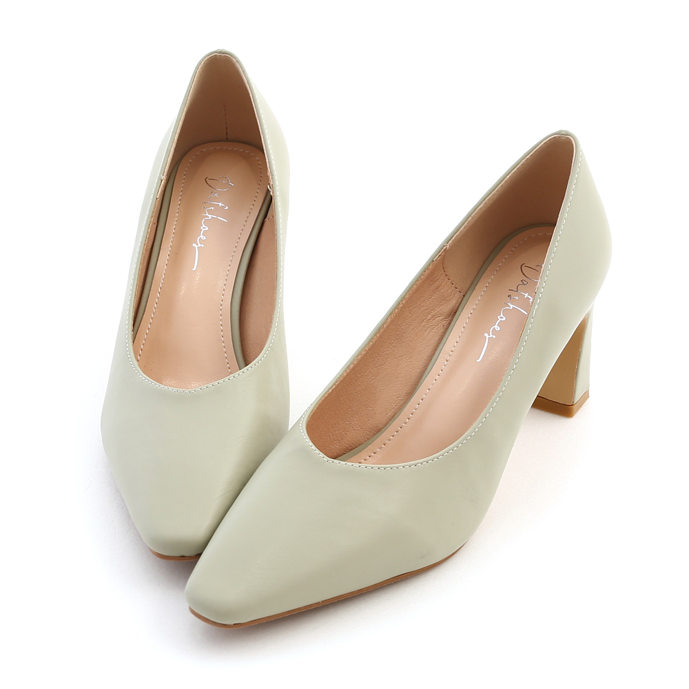 Pointed Heel Pumps Mint Green